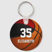roodzwarte basketbalteam didactische cadeautjes sleutelhanger (Voorkant)