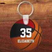 roodzwarte basketbalteam didactische cadeautjes sleutelhanger (Voorkant)