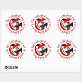 roodzwarte volleybal happy place girpografie ronde sticker (Vel)