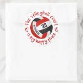roodzwarte volleybal happy place girpografie ronde sticker (Tas)