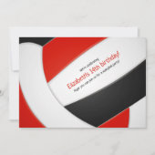 roodzwarte volleybaljongens verjaardagsfeest kaart (Voorkant)