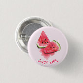 Roodzweet Juicy Watermeloenen Button (Voorkant /achterkant)