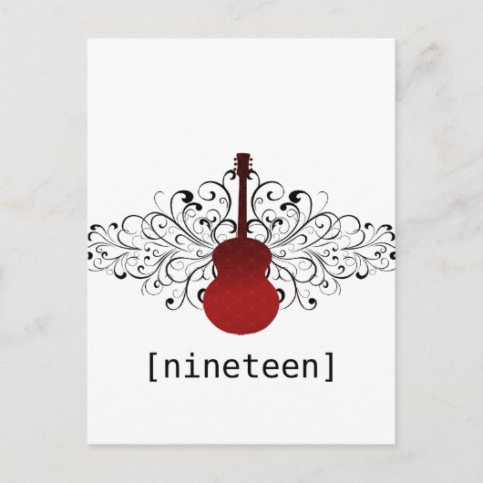 Roodzwellen Guitar Table Briefkaart (Voorkant)