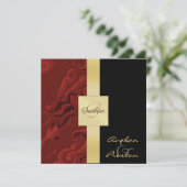 Roodzwijn Monogram Formele Weddenschap Kaart (Staand voorkant)