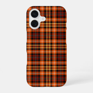Rooebruin, oranje en geel ruitpatroon iPhone 16 hoesje