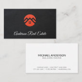 Roof bovenste pictogram | Leder | Realtor Visitekaartje (Voorkant / Achterkant)