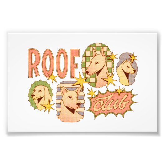 Roof Club / Hond Illustraties Foto Afdruk (Voorkant)