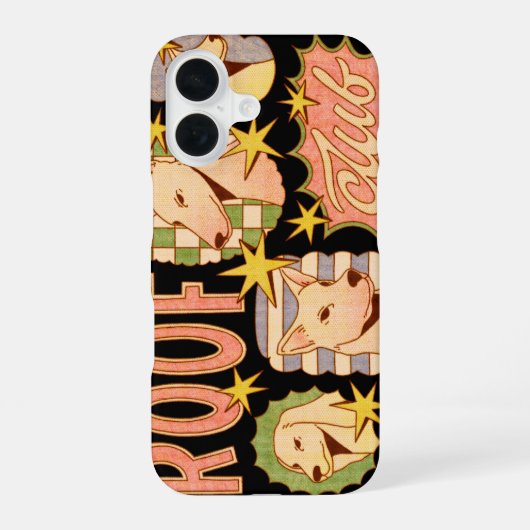 Roof Club / Hond Illustraties iPhone 16 Hoesje (Achterkant)