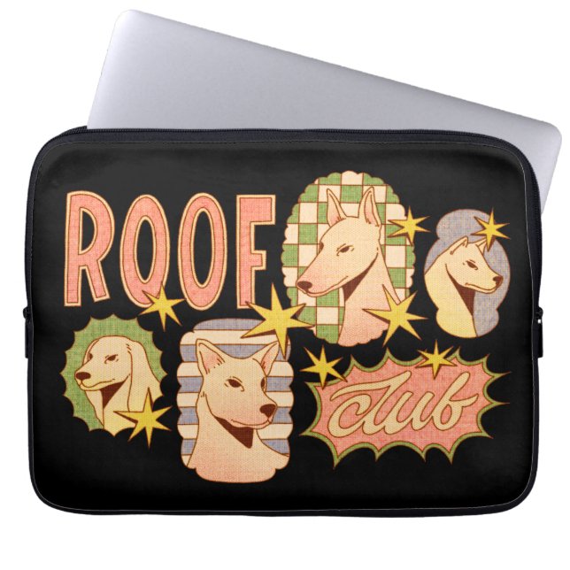 Roof Club / Hond Illustraties Laptop Sleeve (Voorkant)
