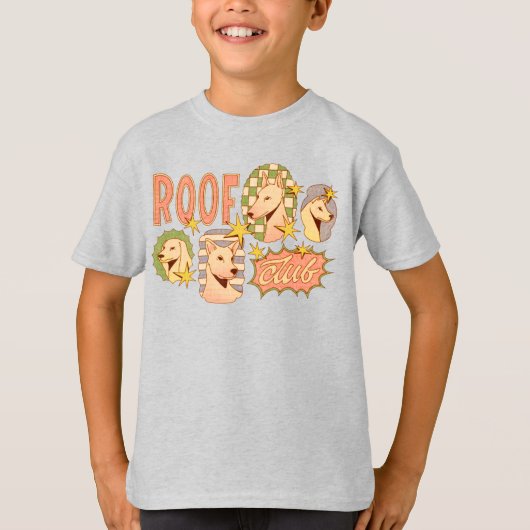Roof Club / Hond Illustraties T-shirt (Voorkant)