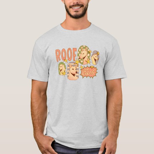 Roof Club / Hond Illustraties T-shirt (Voorkant)
