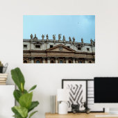 Roof of St. Peter's Basilica in Rome, Italië Print (Thuiskantoor)