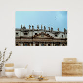 Roof of St. Peter's Basilica in Rome, Italië Print (Keuken)