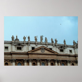 Roof of St. Peter's Basilica in Rome, Italië Print