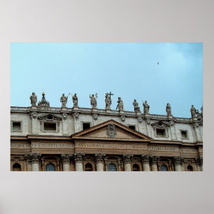 Roof of St. Peter's Basilica in Rome, Italië Print