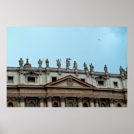 Roof of St. Peter's Basilica in Rome, Italië Print (Voorkant)