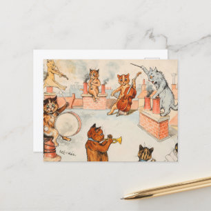 Roof Top Band by Louis Wain Feestdagenkaart