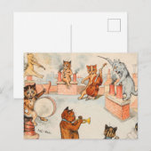 Roof Top Band by Louis Wain Feestdagenkaart (Voorkant / Achterkant)