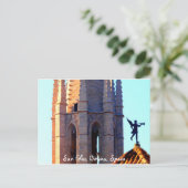 Roof van de kathedraal van Sant Feliu, Girona, Spa Briefkaart (Staand voorkant)