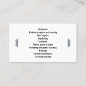 Roof van het gebouw en het onderhoud visitekaartje (Achterkant)