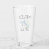 roofdier in het blauw, haai, cartoonstijl glas (Achterkant)