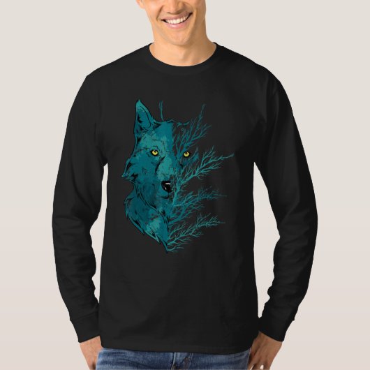 Roofdier Wolf Bosdier Maneschijn Wolf T-shirt (Voorkant)