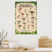 Roofdieren uit het Mesozoïcum Poster (Keuken)