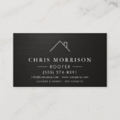  Roofer Black Silver Metallic Roofing Company Visitekaartje (Voorkant)