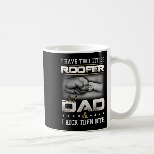 Roofer Dad Quote Design Roofing Apparel  Koffiemok (Rechts)