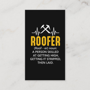 Roofer Definition Roof Job Proud Craftsman Visitekaartje