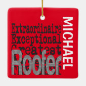 Roofer Extraordinaire CUSTOM Keramisch Ornament (Achterkant)