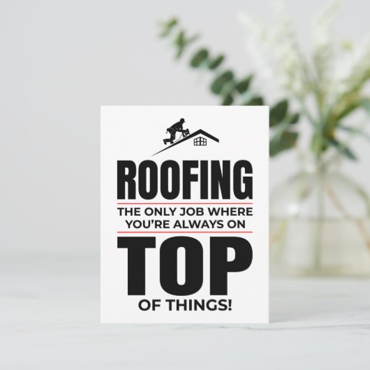 Roofer Humor - Altijd op de top dakwerk Feestdagenkaart (Staand voorkant)