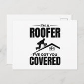 Roofer - Ik heb je overdekt dakbedekking ontwerp Briefkaart (Voorkant / Achterkant)