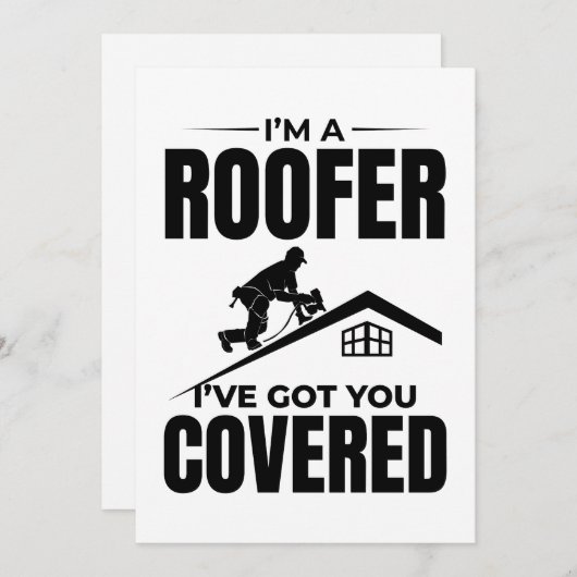 Roofer - Ik heb je overdekt dakbedekking ontwerp Feestdagenkaart (Voorkant / Achterkant)