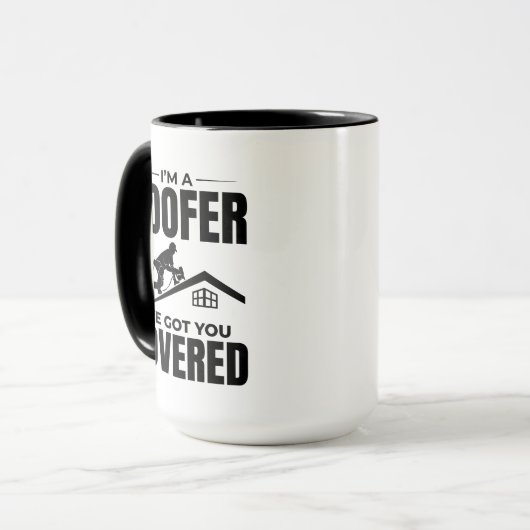 Roofer - Ik heb je overdekt dakbedekking ontwerp Mok (Voorkant links)