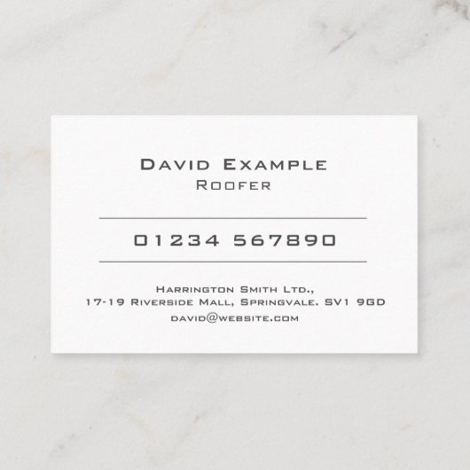 Roofer met Visitekaartje illustratie (Achterkant)