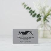 Roofer QR Code Roofing Business Gray Black Visitekaartje (Staand voorkant)