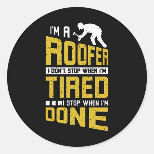 Roofer Ronde Sticker (Voorkant)