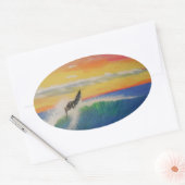 Roofer surfer meisje ovale sticker (Envelop)