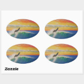 Roofer surfer meisje ovale sticker (Vel)