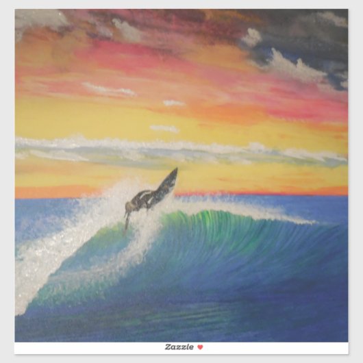 Roofer surfer meisje sticker (Vel)