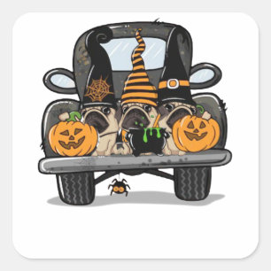 roofhond halloween spookkgift vierkante sticker