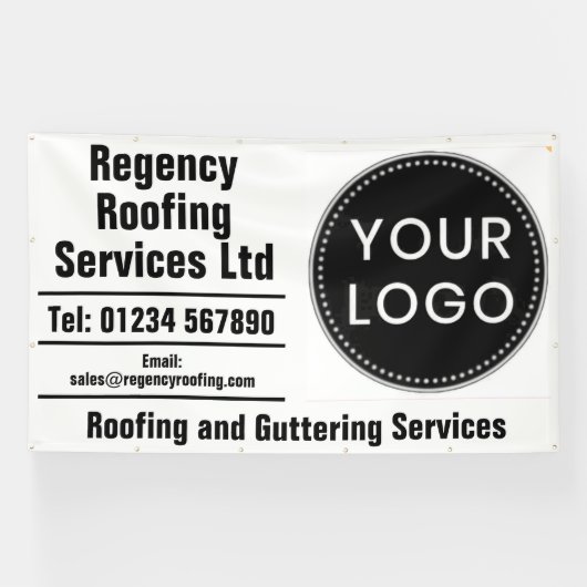 Roofing and Guttering Repairs Banner with Logo (Horizontaal)