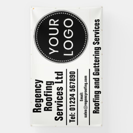 Roofing and Guttering Repairs Banner with Logo (Verticaal)