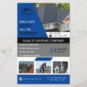 Roofing Business Blue Flyer (Voorkant)