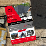 Roofing Business Red Flyer<br><div class="desc">Ontworpen voor de eigenaar,  manager of werknemer van het dakbedekkingsbedrijf. Alle tekst en foto's zijn 100% aanpasbaar. Dit product is een geweldige manier om uw bedrijf te promoten en verkoop te genereren. Door 1Bizchoice (gereserveerde rechten).</div>