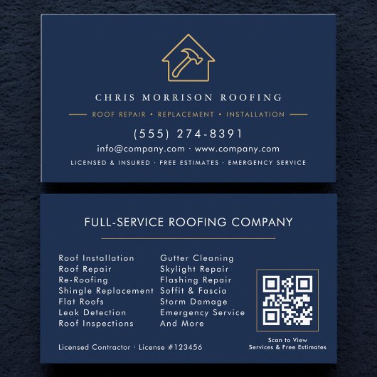 Roofing Company Contractor QR Code Visitekaartje