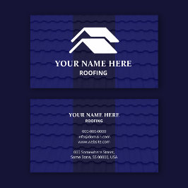 Roofing Contractor Professional Royal Blue Shingle Visitekaartje