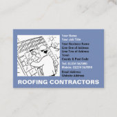 Roofing Contractors Cartoon Visitekaartje (Voorkant)