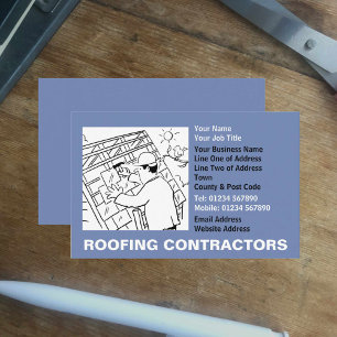 Roofing Contractors Cartoon Visitekaartje